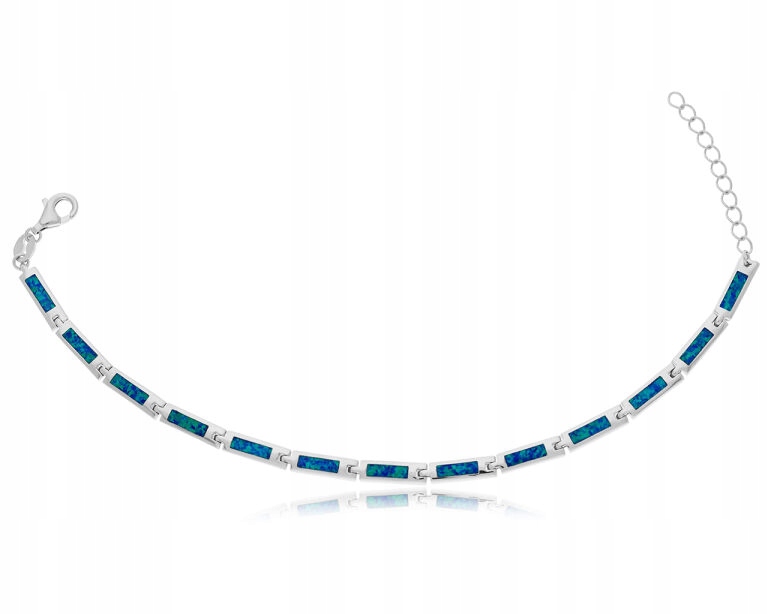 Stříbrný náramek s modrým opálem dámský ryzost 925