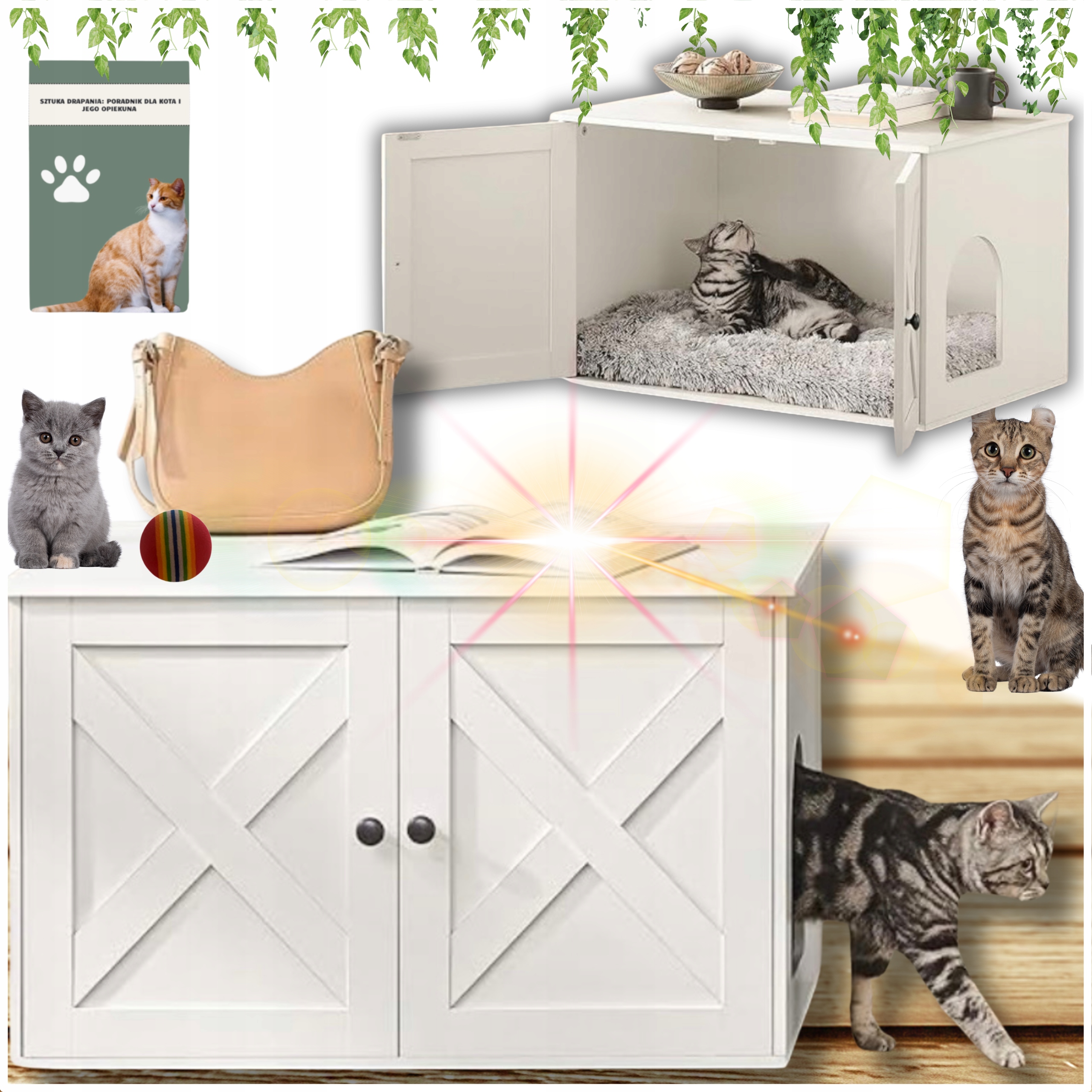Drapak Pro Kočky Skříňka Domeček Pelíšek Jeskyně Komoda Regál Kočičí Toaleta Podložka!