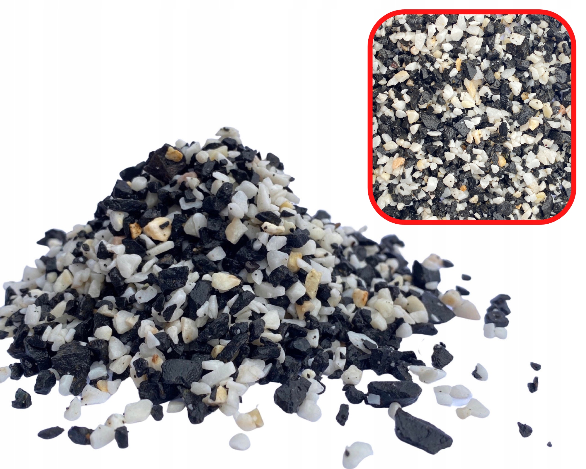 

2KG Żwir Żwirek Biało Czarny Las W Słoiku 2-4mm