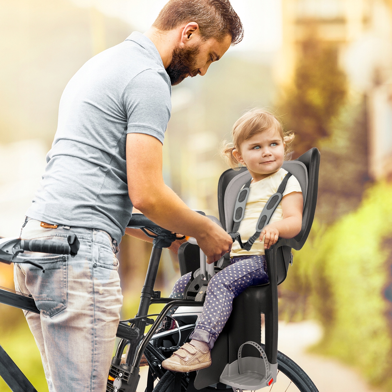 FOTELIK ROWEROWY DO 22KG REGULOWANY NA ROWER RAMĘ BAGAŻNIK WKŁADKA PASY Marka MalTrack