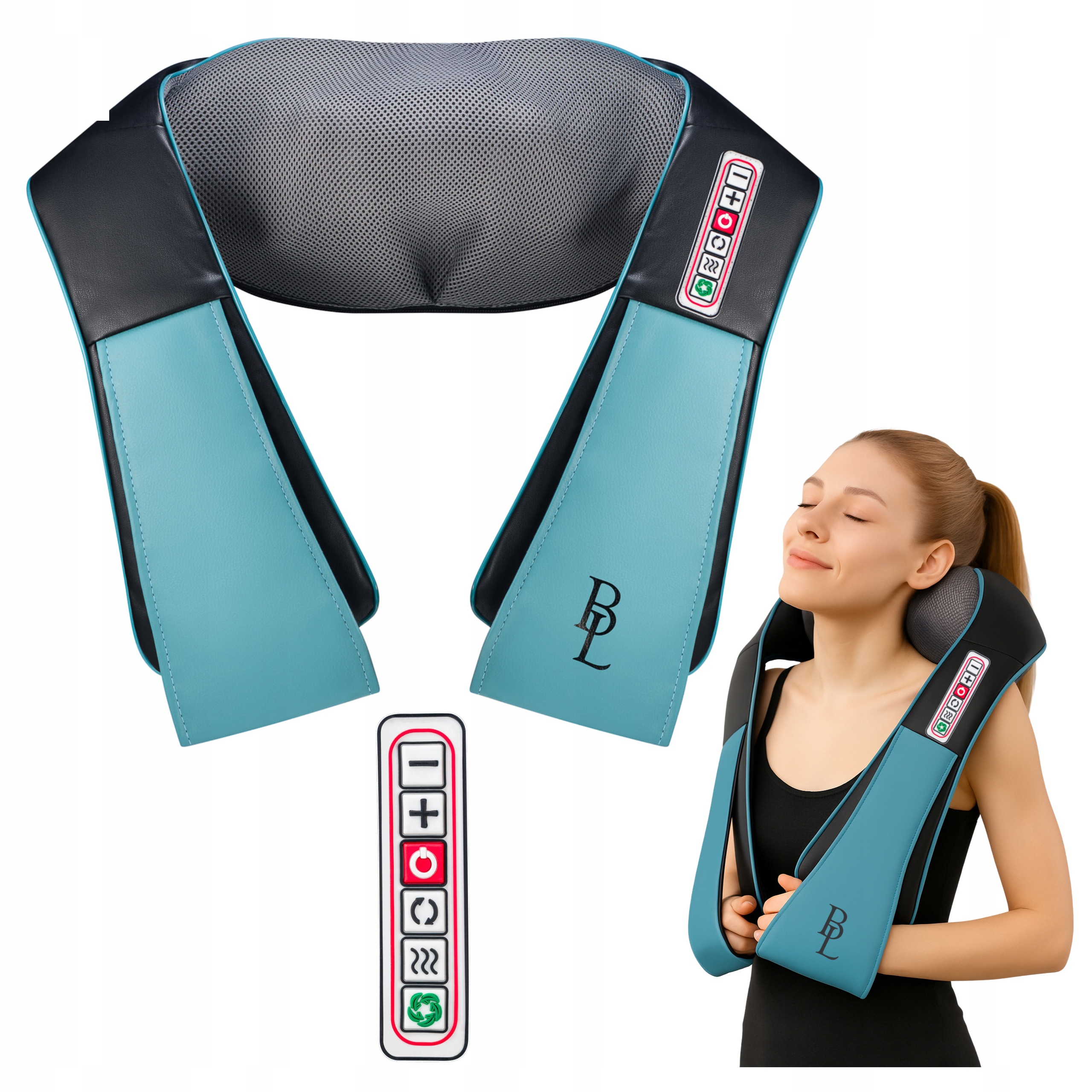 Masażer Shiatsu karku pleców ramion szyi 8 Głowic Podgrzewanie Led