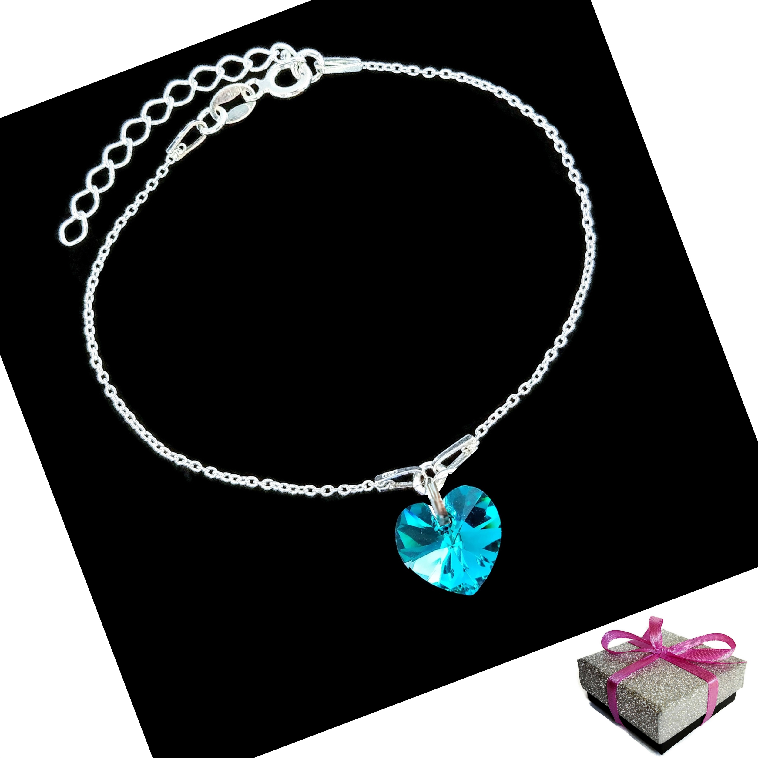 

Srebrna Bransoletka Serce z Sercem Pudełko Prezent