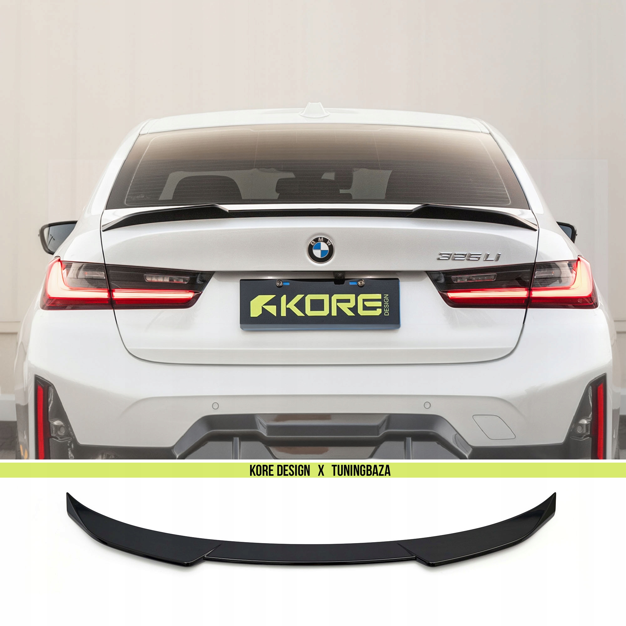 Spoiler Lotka Bmw 3 G20 M3 G80 Vlastní design Černý Safír Kore