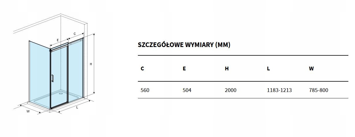 EXCELLENT ROLS kabina narożna 120x80, złoty połysk Kod producenta KAEX.2612.1200.LP1/2.GL KAEX.2606.800.LP.GL