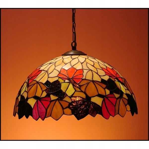 Lampa lustr převis vitráže Podzim 40 cm