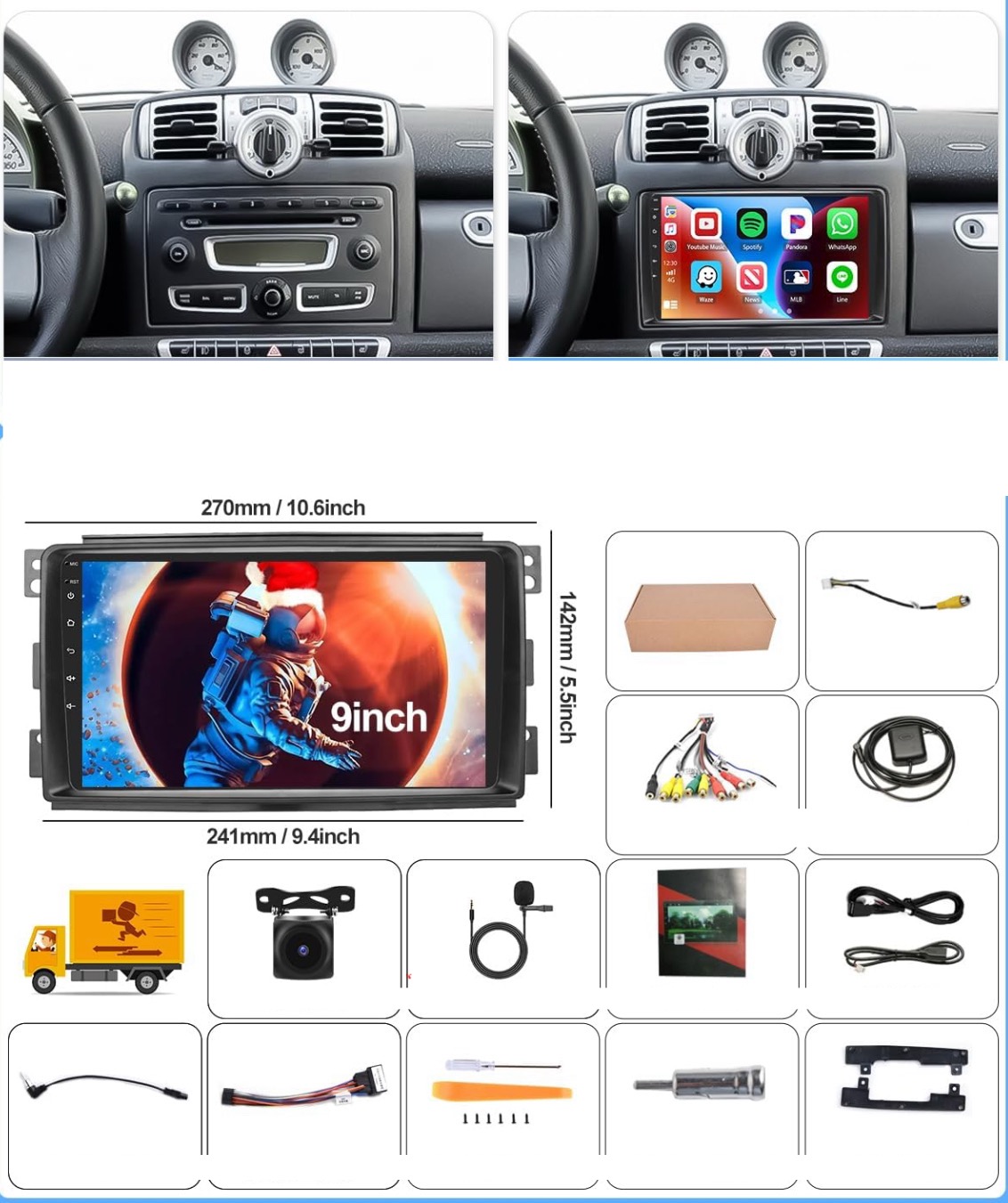 Autorádio pre Mercedes W451 05-10r Gps Android 2gb 64gb 2-DIN