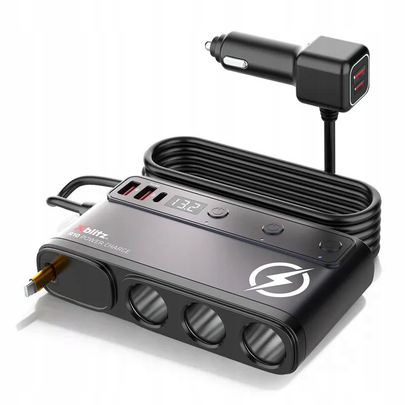 2× Rozdzielacz gniazda zapalniczki 12/24V Xblitz R10