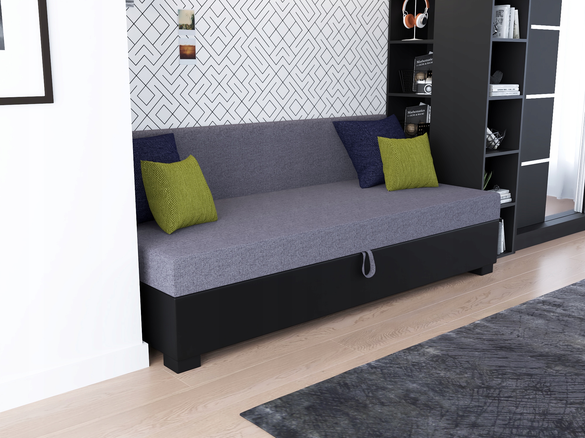 Kanapa Tapczan do spania Bob +poduszki Gratis Kolekcja Tapczan z bokiem Bob