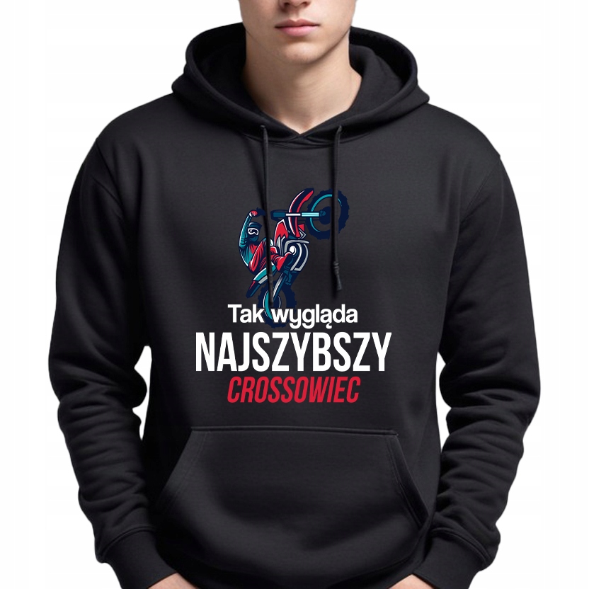 Pánská Mikina S Kapucí Černá Nejrychlejší crossový závodník pro motorkáře S