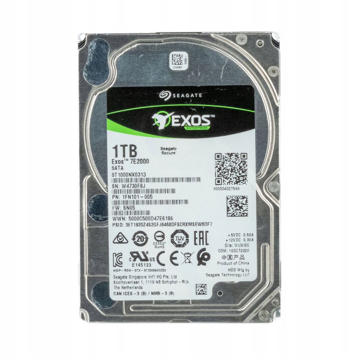 Seagate Exos 7E2000 1TB 7.2K 128MB Sata III 2.5'' ST1000NX0313