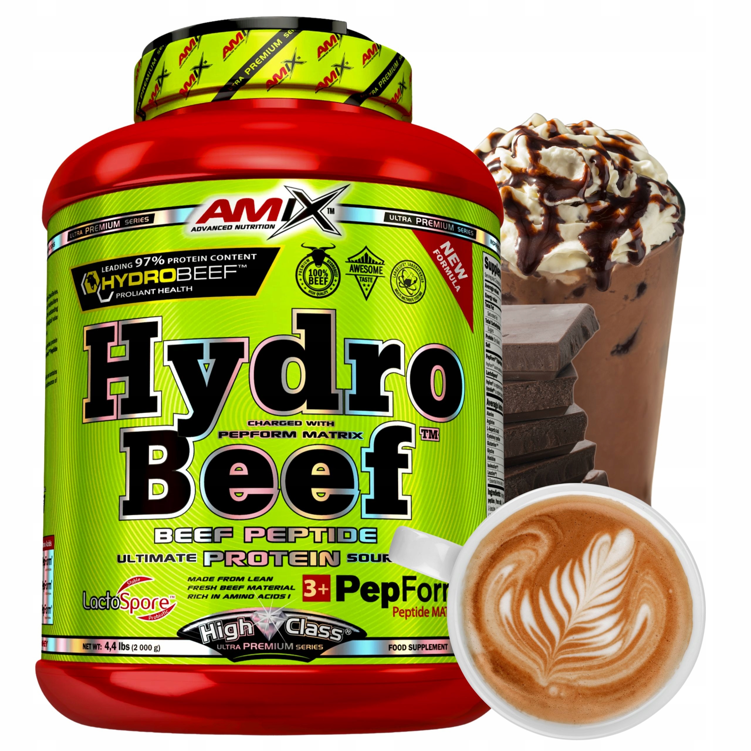 Protein Wph Protein proteinová výživa Čokoláda Káva Hydro Beef Hydrolyzát