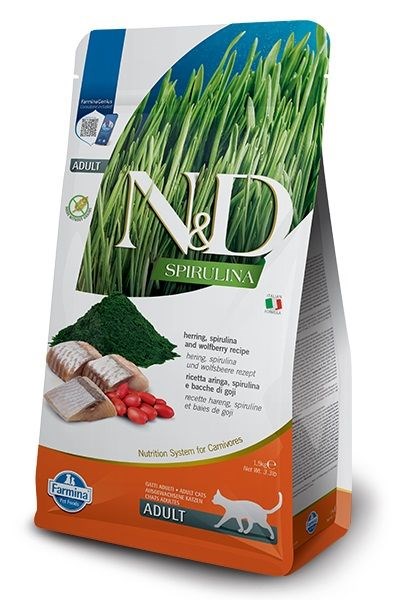Sucha karma Farmina N&d Spirulina Herring Cat Adult 1,5kg