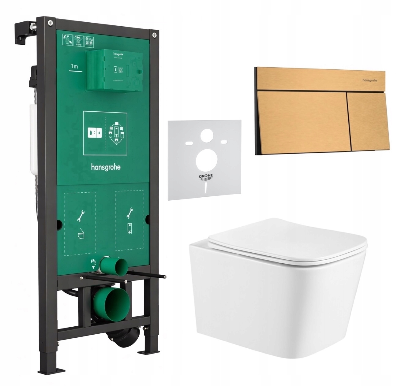 7v1 Wc Sada Stelaz Hansgrohe iFrame Wc Miska Imprese Tornado Tlačidlo
