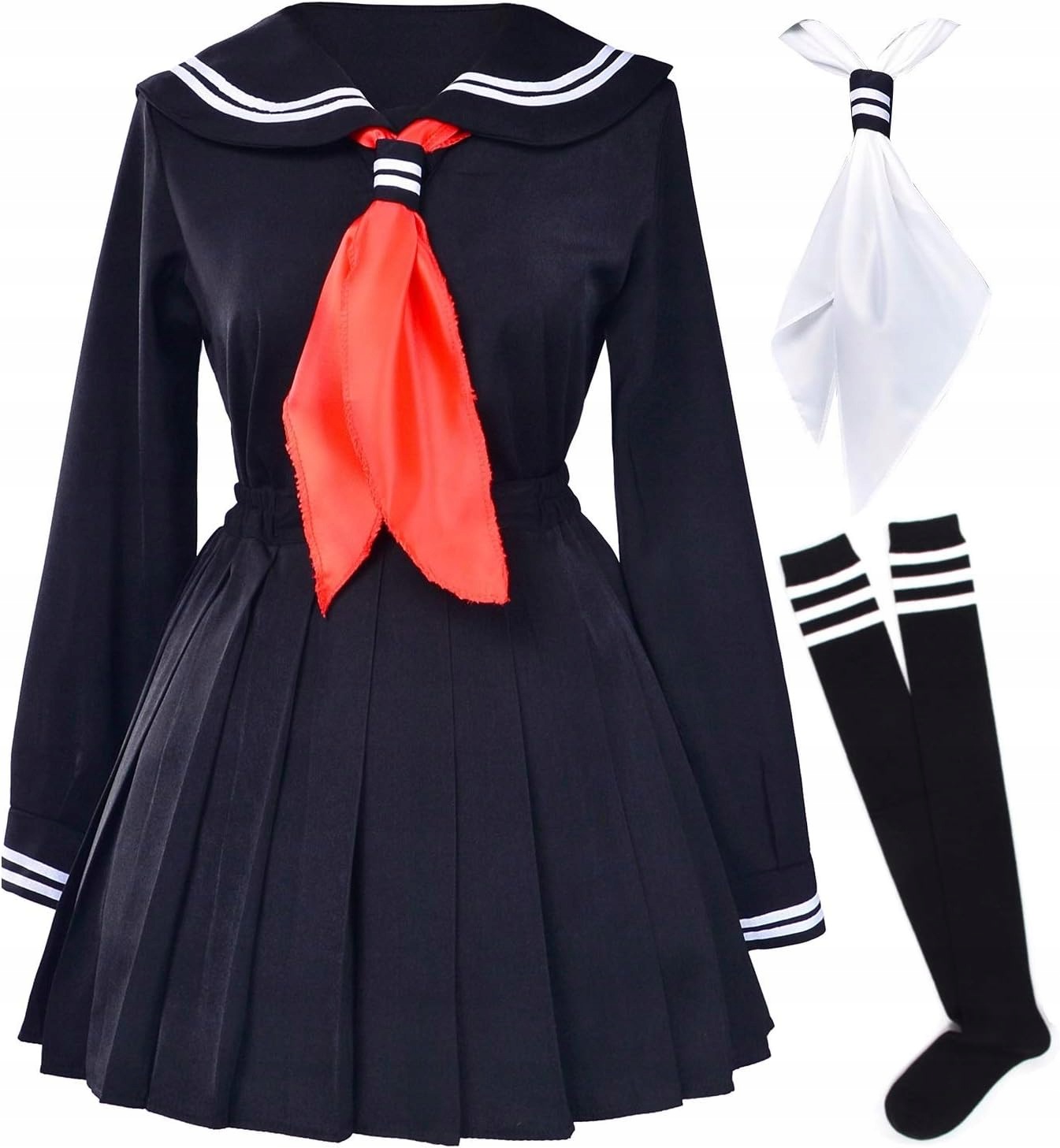 Kostým japonské školačky sailor černý Velikost XL