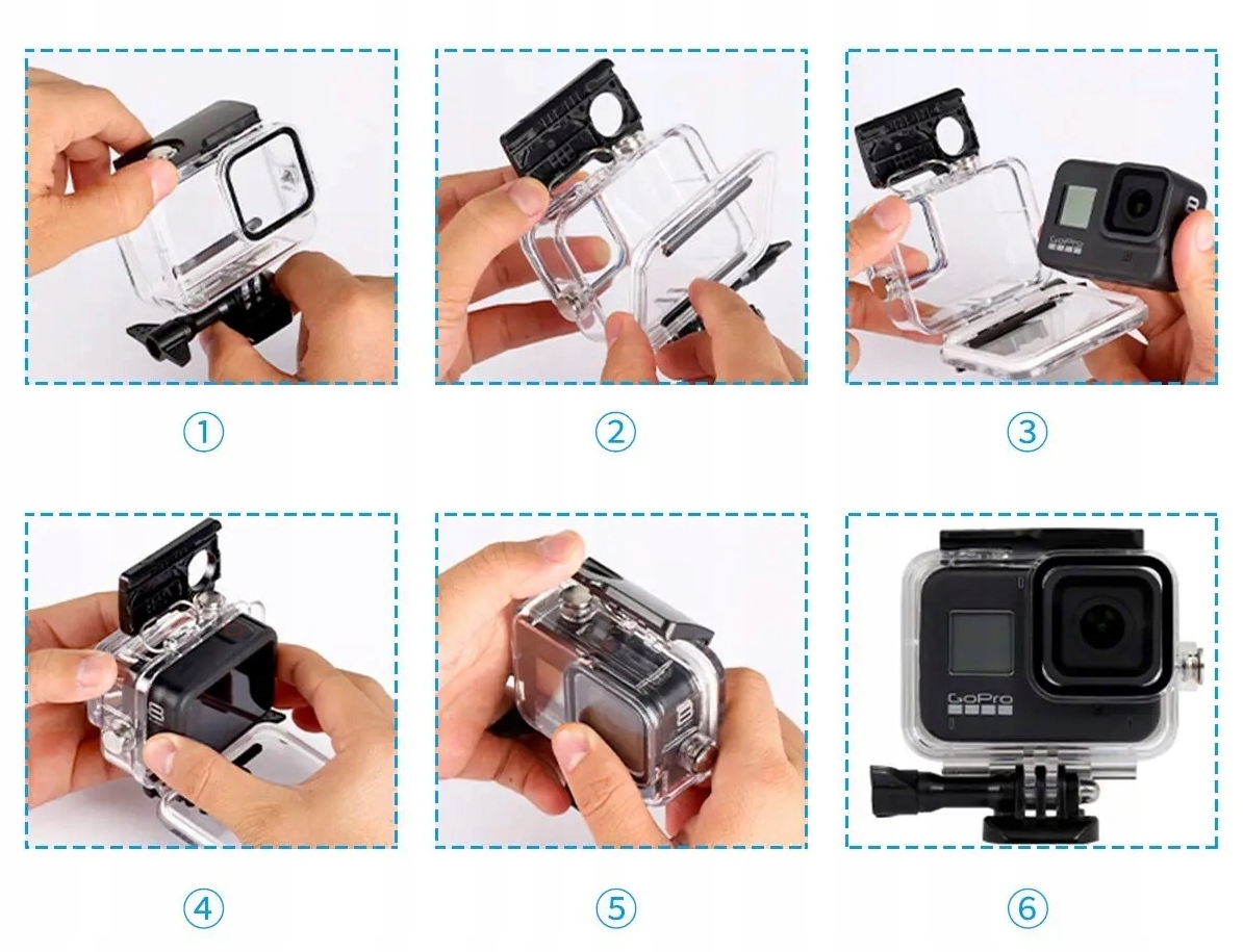 OBUDOWA OCHRONNA WODOODPORNA do 45M dla GOPRO HERO 9 / 10 / 11 / 12 Przeznaczenie GoPro