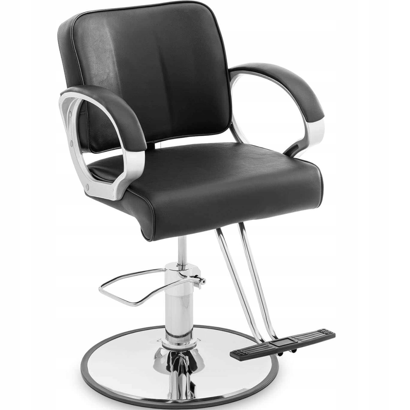 Barberské Kosmetické Kadeřnické Křeslo S Otočnou Podnožkou, Černá Barva
