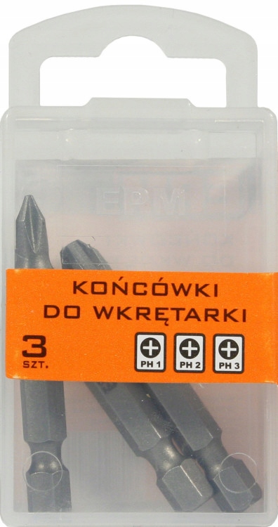 

Końcówki Do Wkrętarki 50MM 3SZT. PH1,PH2,PH3