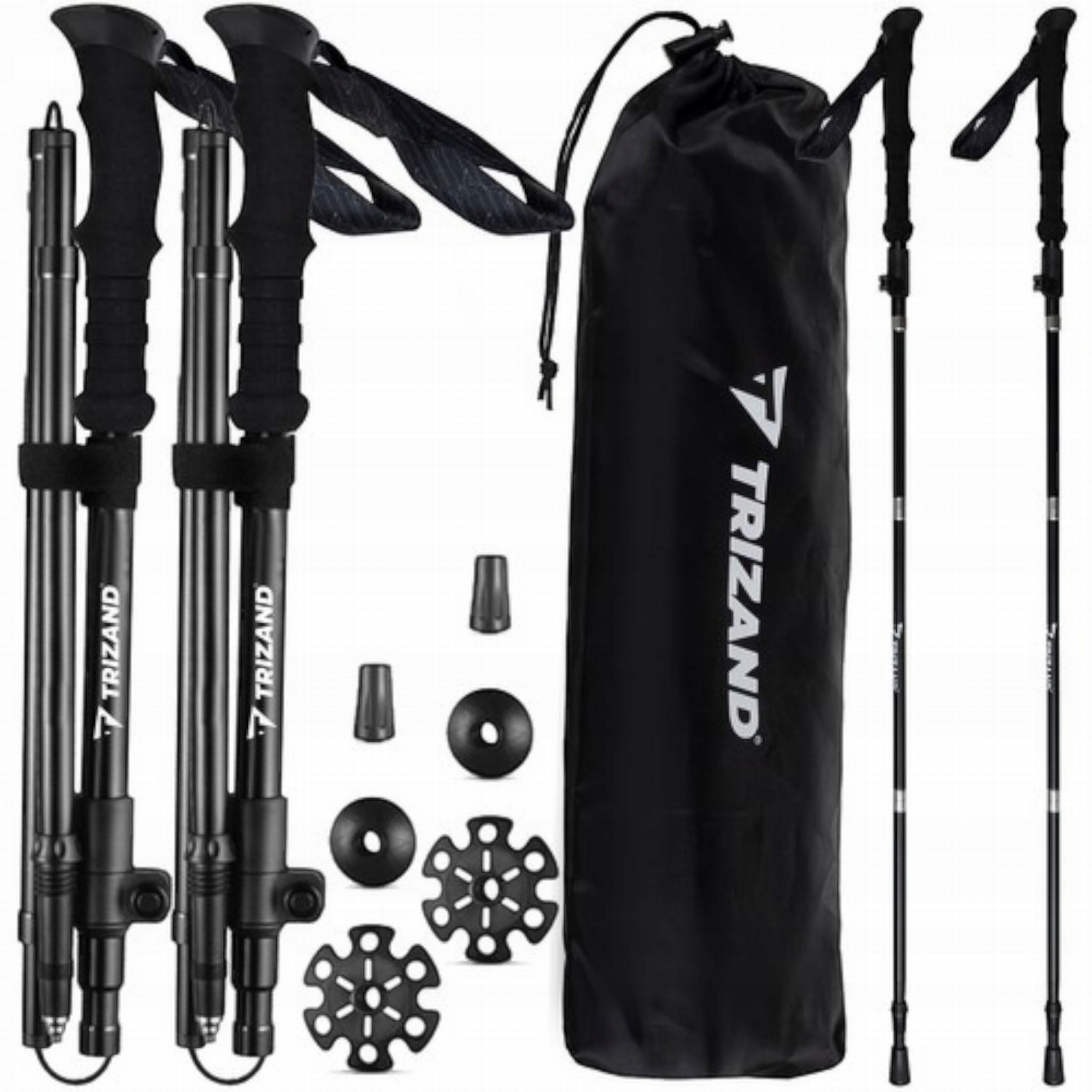 Kij do Nordic Walking Trizand regulowany 110-130 cm czarny 2 szt.