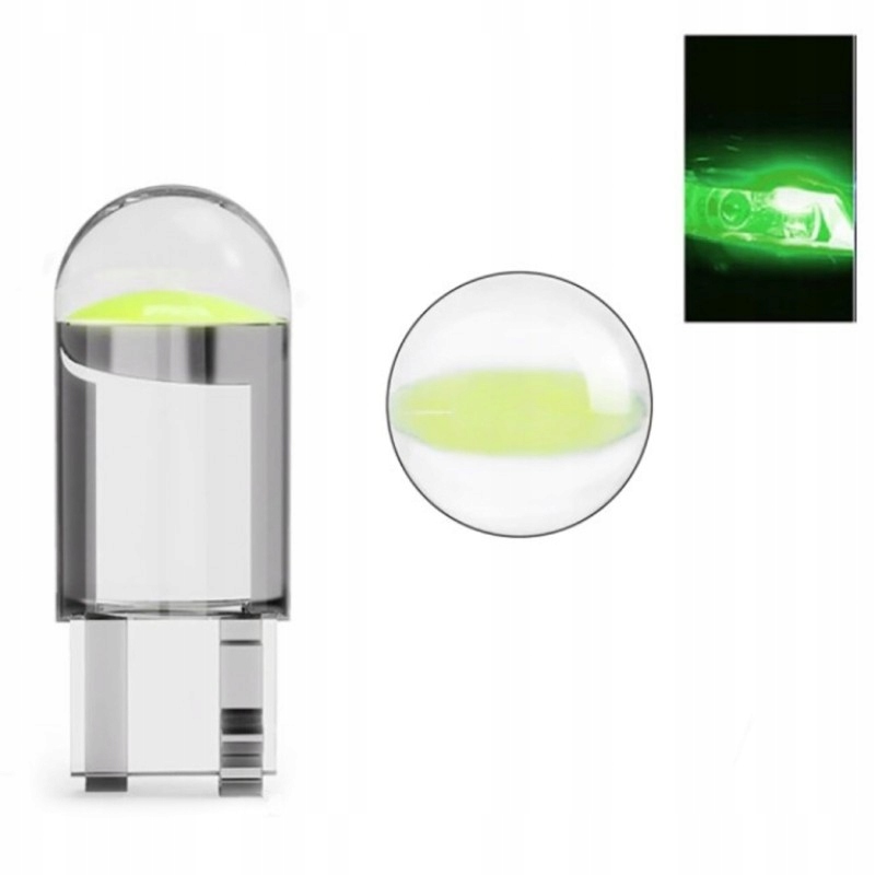 

żarówka W5W Led T10 12V 150lm Zielony