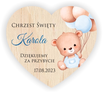

Podziękowanie/Magnes dla Gości na Chrzciny 10sztuk