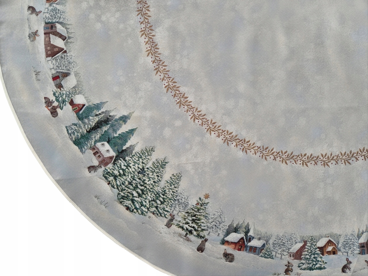 Ubrus kulatý 165 cm se zimní krajinou 1262VE