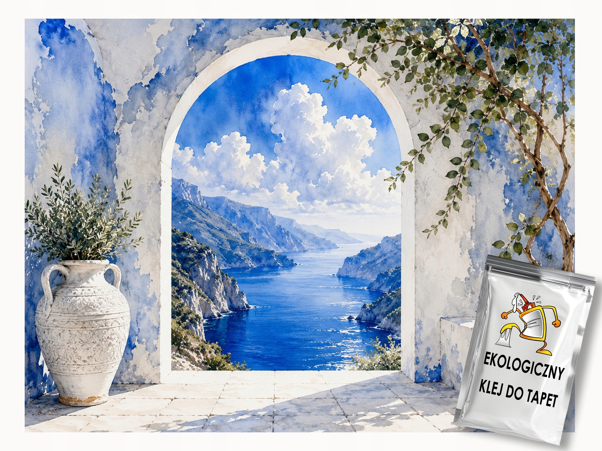 Fototapeta Flizelina Iluze Oblouk Přechod Terasa Moře Ostrovy 300x210 110g
