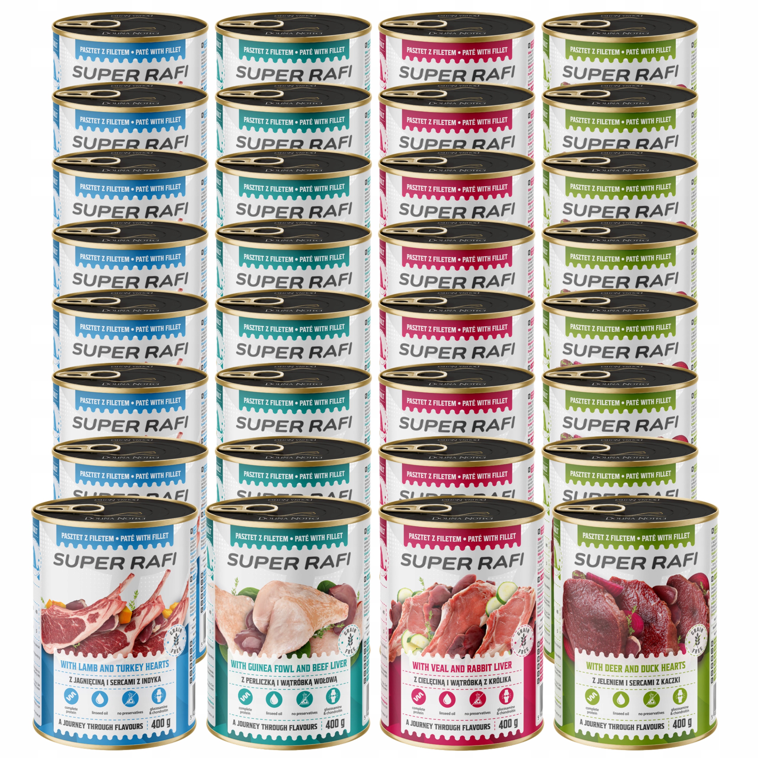 Levně Dolina Noteci Rafi krmivo pro psy mix chutí 32 x 400 g