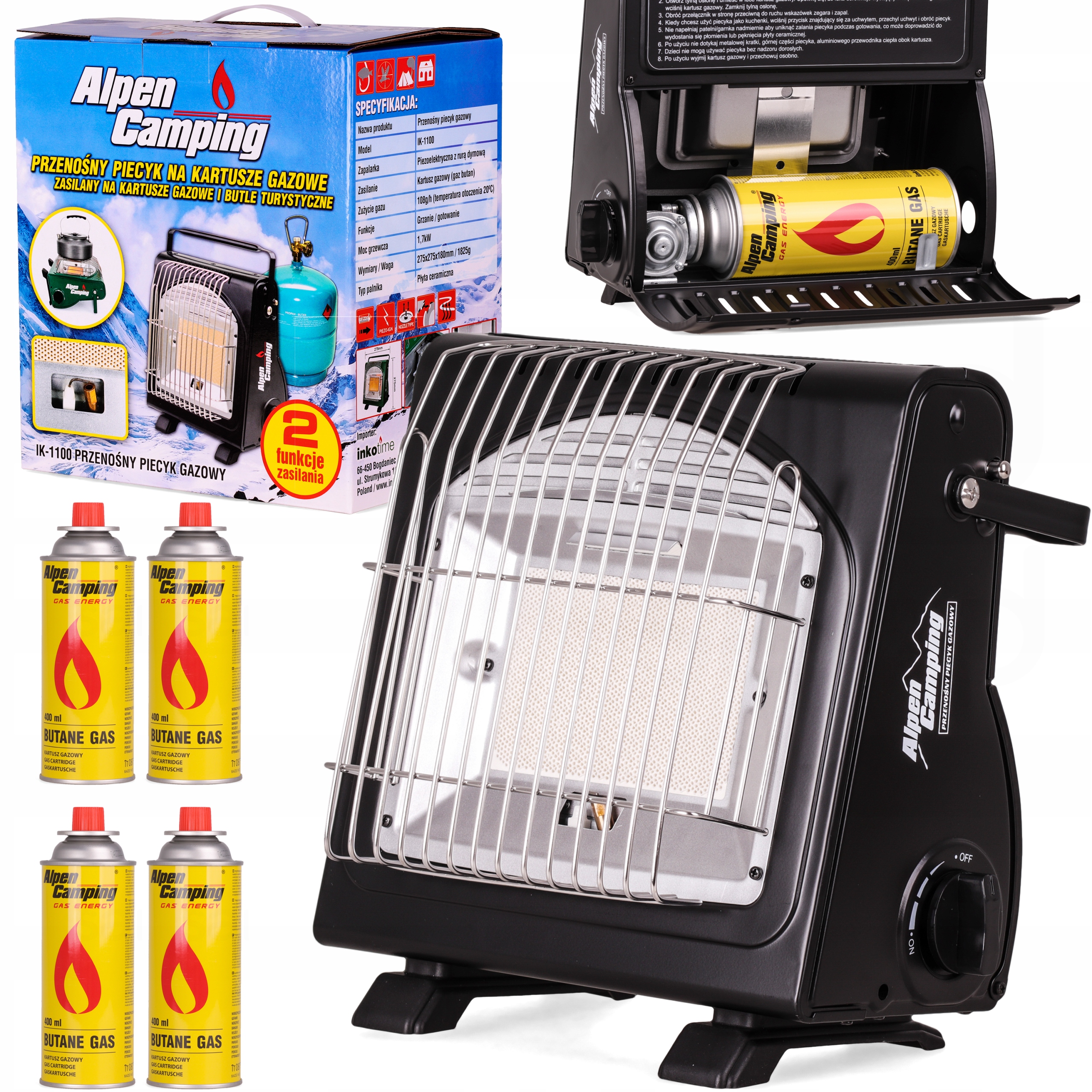 PLYNOVÝ TURISTICKÝ OHŘÍVAČ + 4 KARTUŠE