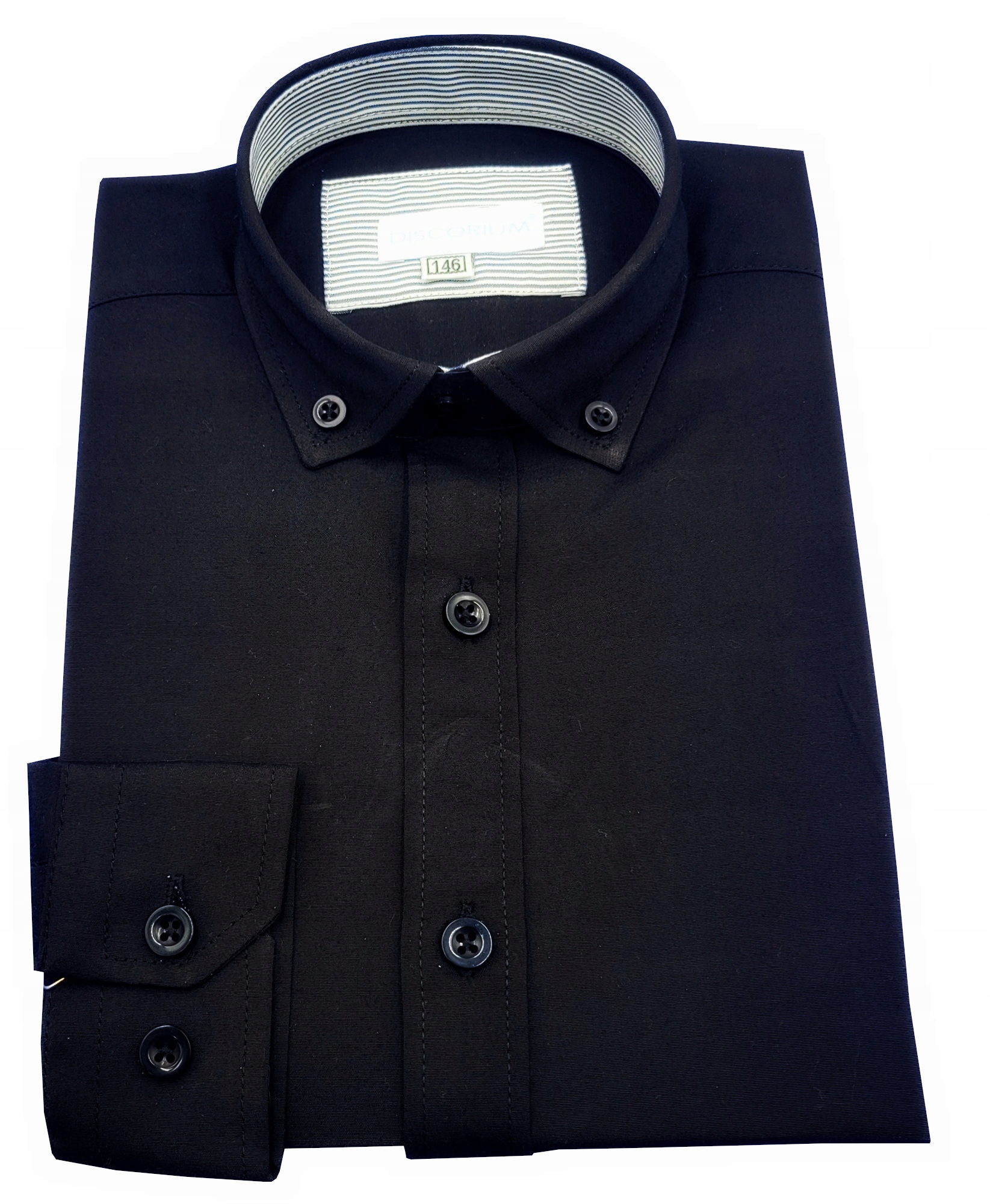 Koszula chłopięca bawełniana czarna gładka Turcja długi rękaw 164 Rozmiar (new) 164 (159 - 164 cm)