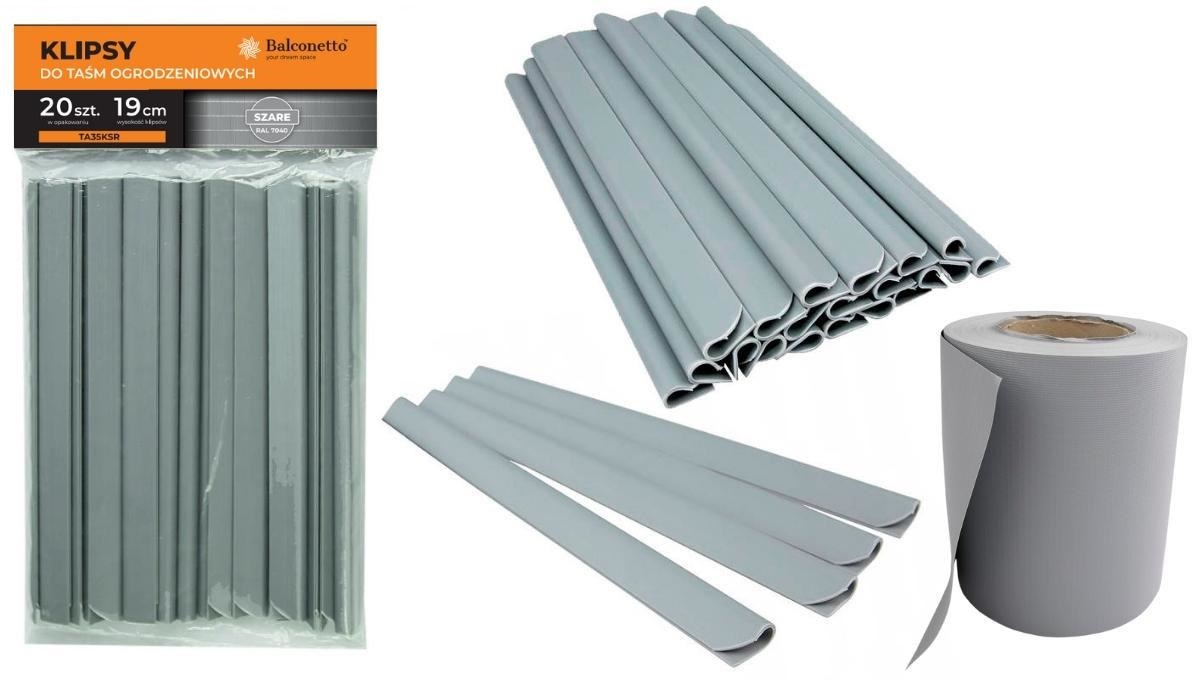

20x Klipsy Do Taśma Ogrodzeniowa Ogrodzenie Szary