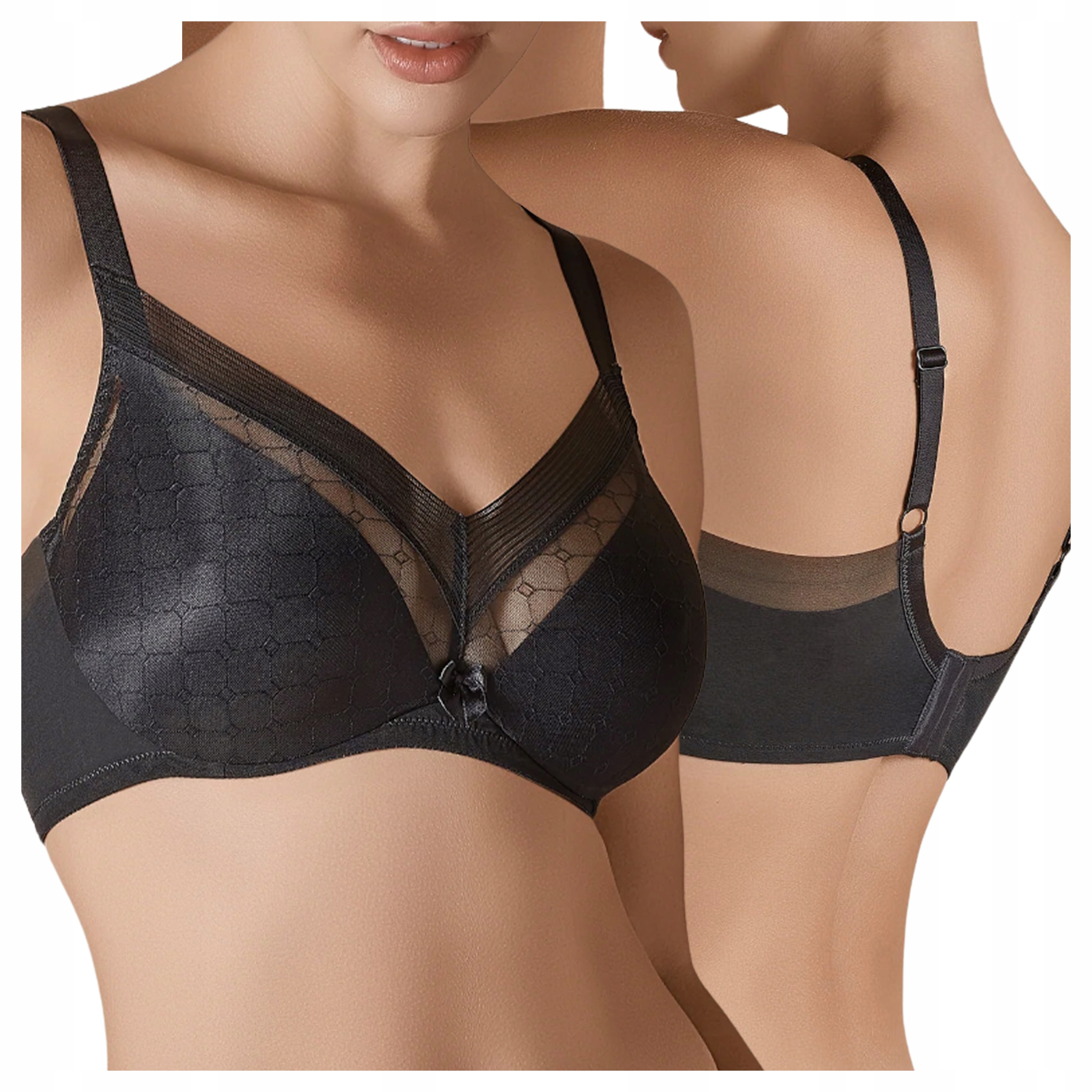 Elegantní měkká podprsenka s kosticemi, zesílené boky, Roxana, černá, 75C