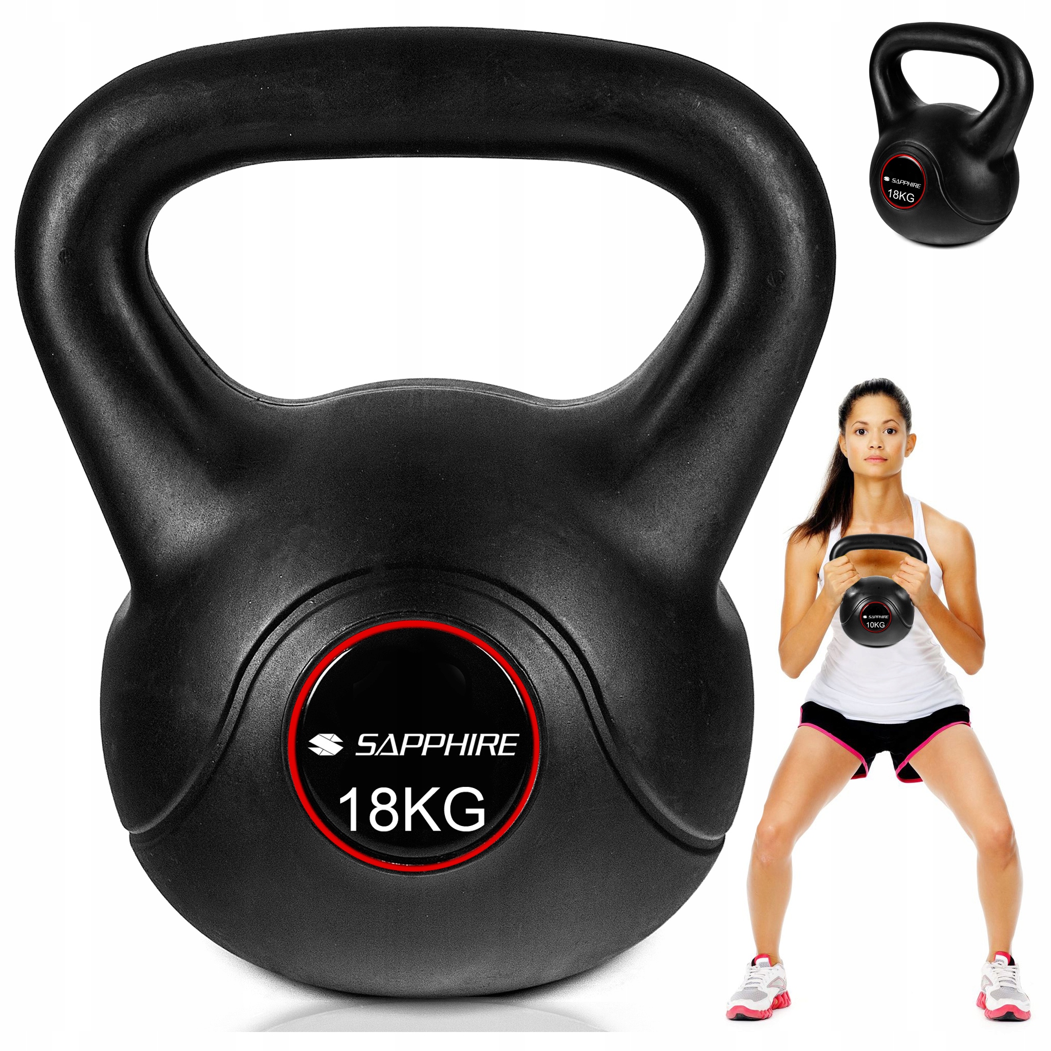 Kettlebell Odważnik kettle hantel Sapphire 18KG kula Hantla do ćwiczeń
