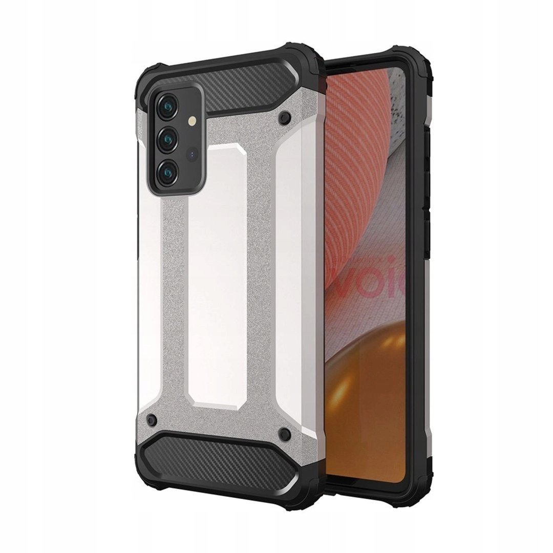 Pancerne hybrydowe etui pokrowiec na Samsung Galaxy A36 Hybrid Armor sreb