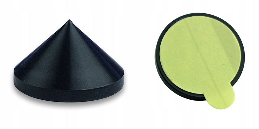 KOLCE K27 PODKŁADKI P4 POD KOLUMNY GŁOŚNIKI PRZYKLEJANE 8szt. CZARNE Model K27 + P4