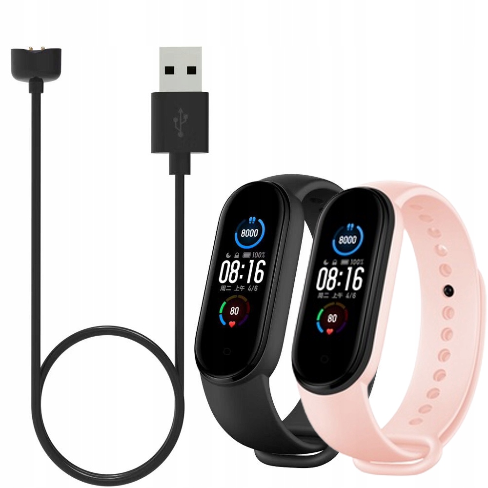 

Zestaw 2 Opaski Do Xiaomi MI Band 5/6 Ładowarka