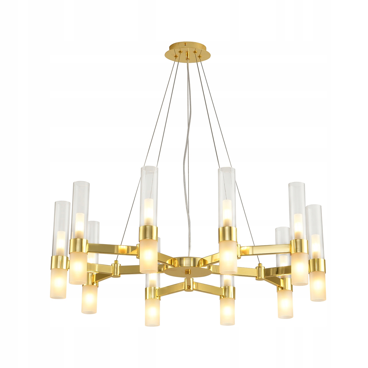 Zlatý lustr do obývacího pokoje nad rodinný stůl CANDELA-10 kandelábr