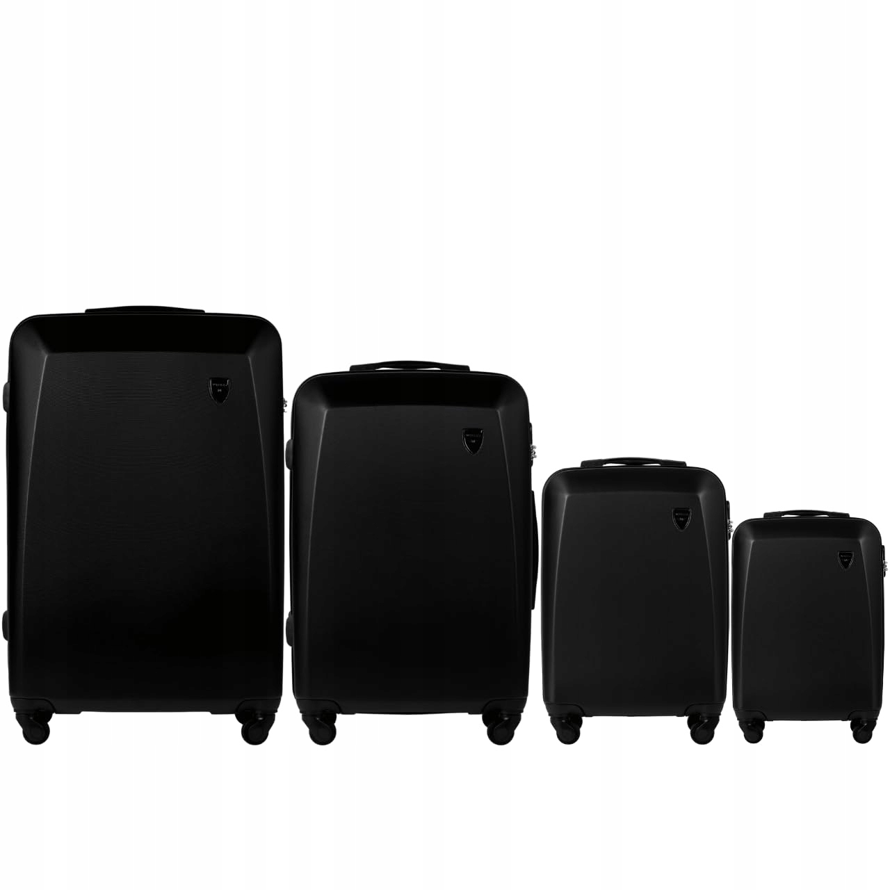 Sada 4 kufrů Wings Plover Black Černé cestovní zavazadlo odolné tvrdé