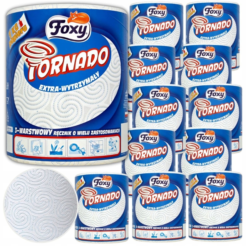 

12x Ręcznik papierowy papier Foxy biały Tornado