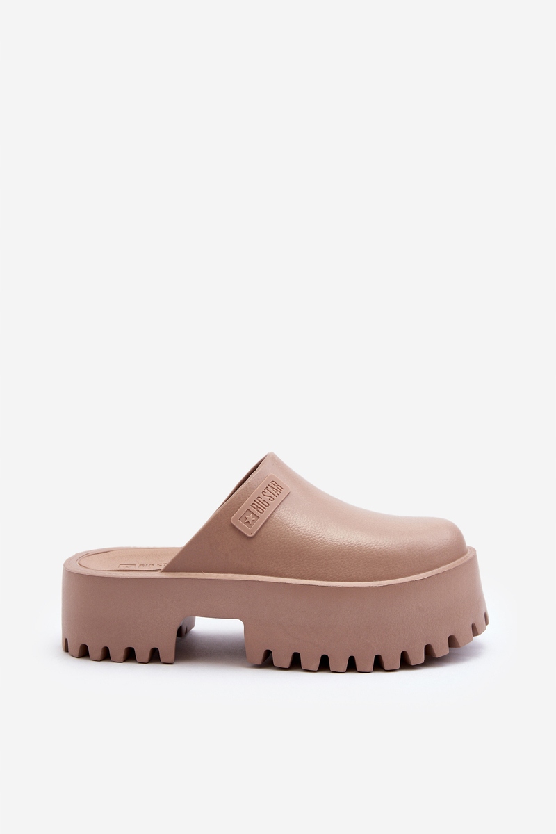 KLAPKI DAMSKIE NA MASYWNEJ PODESZWIE MODNE BIG STAR NN274016 BEŻOWE 37 Płeć kobieta