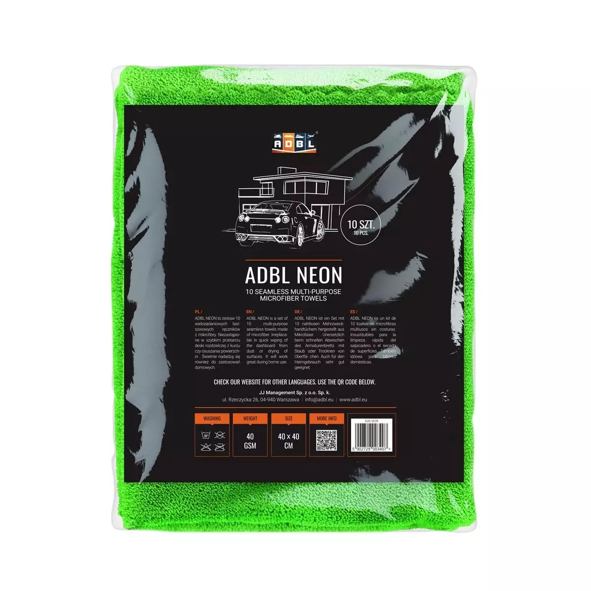 Adbl Neon mikrofibra 40x40cm 250gsm 10 sztuk
