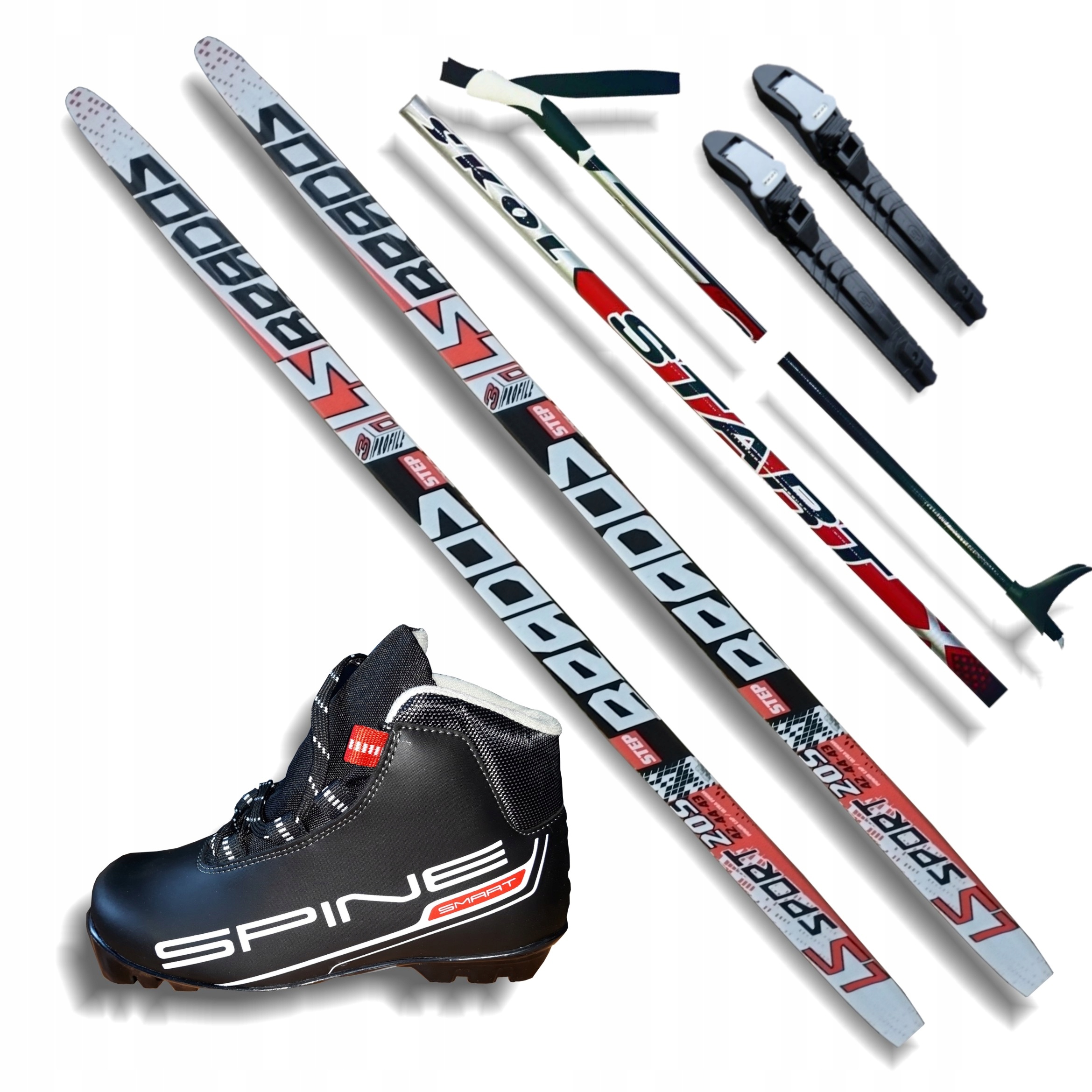 Новый комплект: Беговые лыжи, ботинки, палки