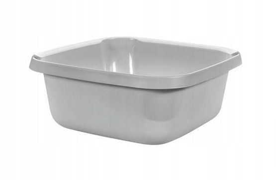 Miska Plastikowa do Łazienki Jasnoszara 12l Uniwersalna Kwadratowa 36cm