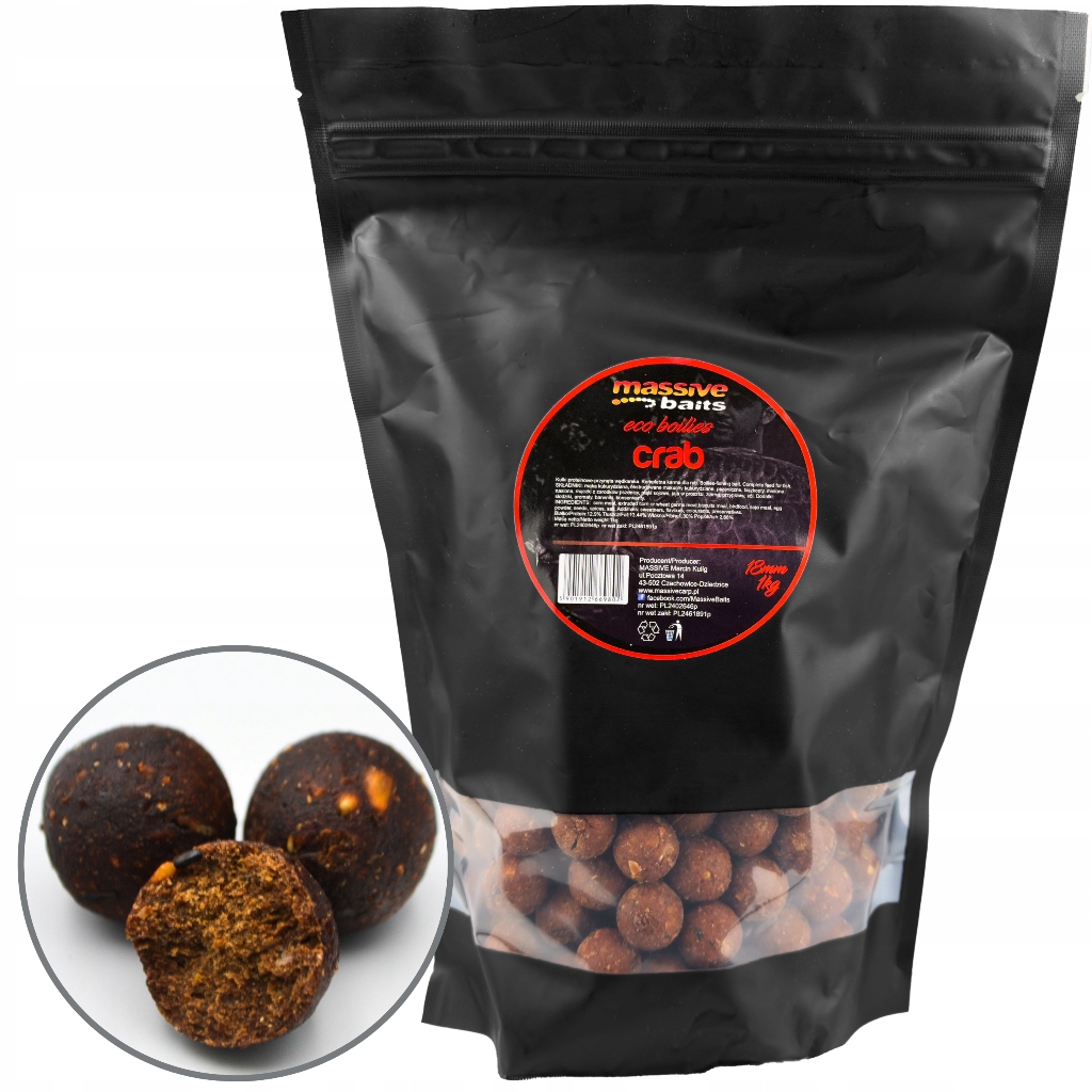 Kulki Proteinowe Na Karpia Eco Boilies Krab 18mm 1kg Massive Baits