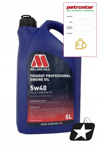 Millers Oils Trident Professional 5W40 5L