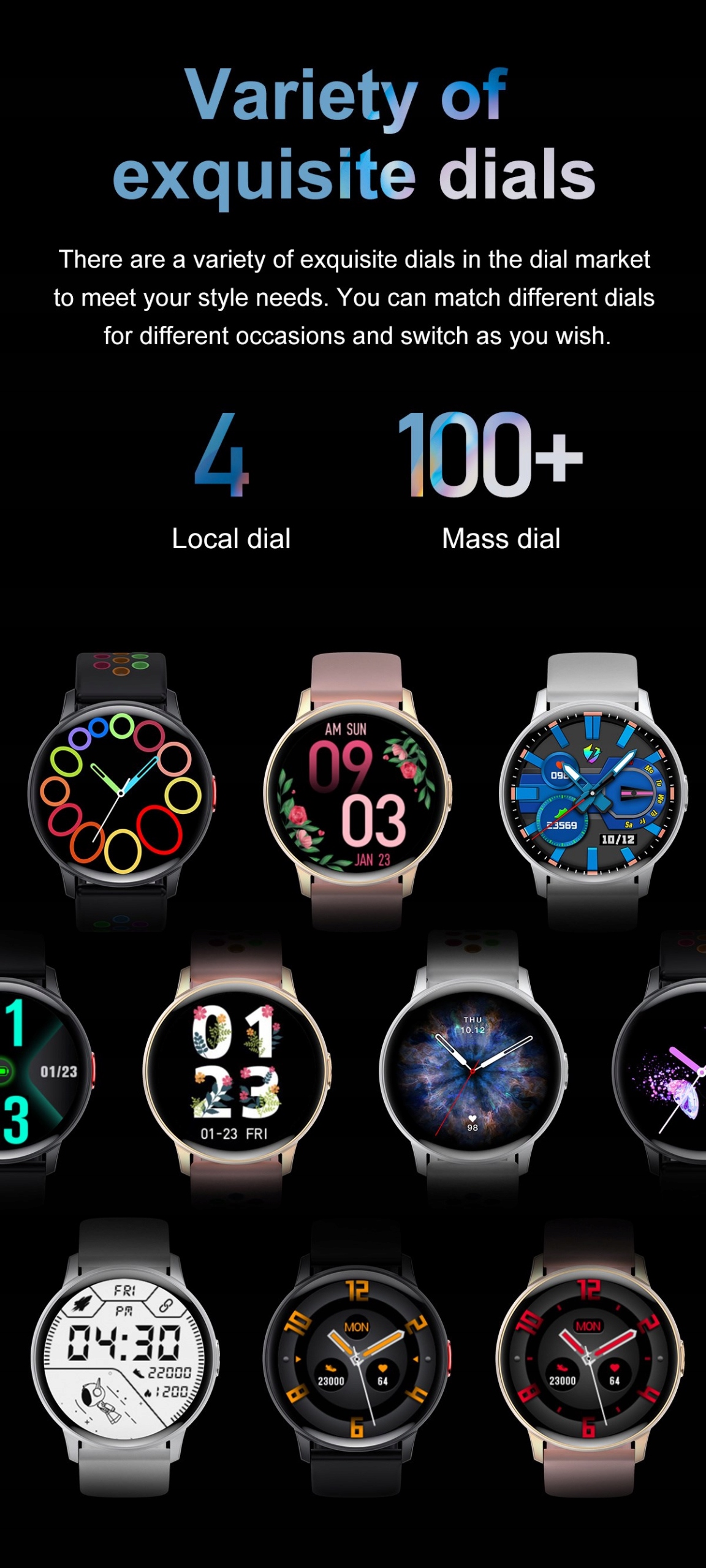 Smart Watch Bluetooth Bracelet Watch Materiał paska guma