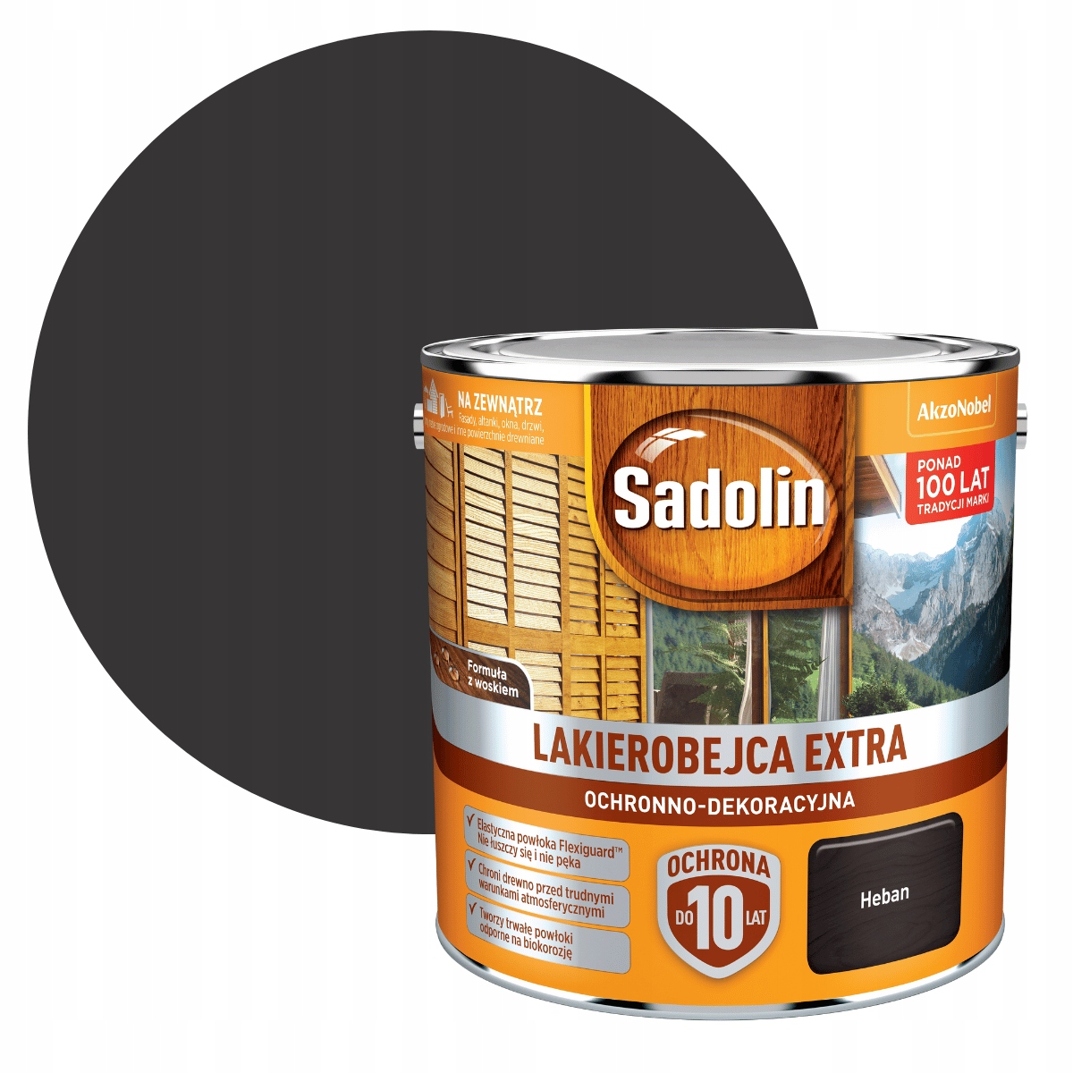Sadolin Extra 2,5L Lakierobejca Do Drewna Heban