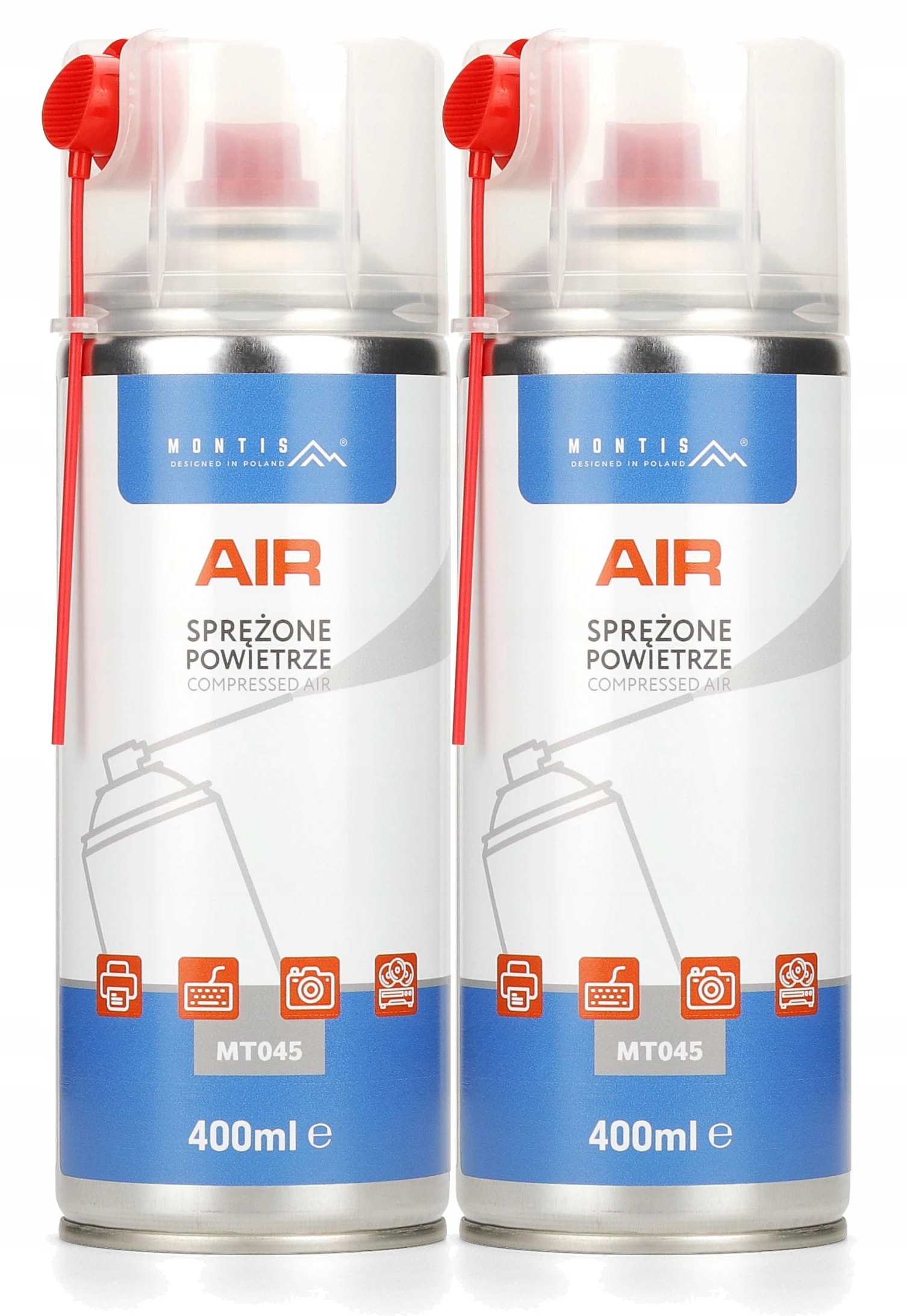 2× Sprężone powietrze Montis 400 ml + rurka