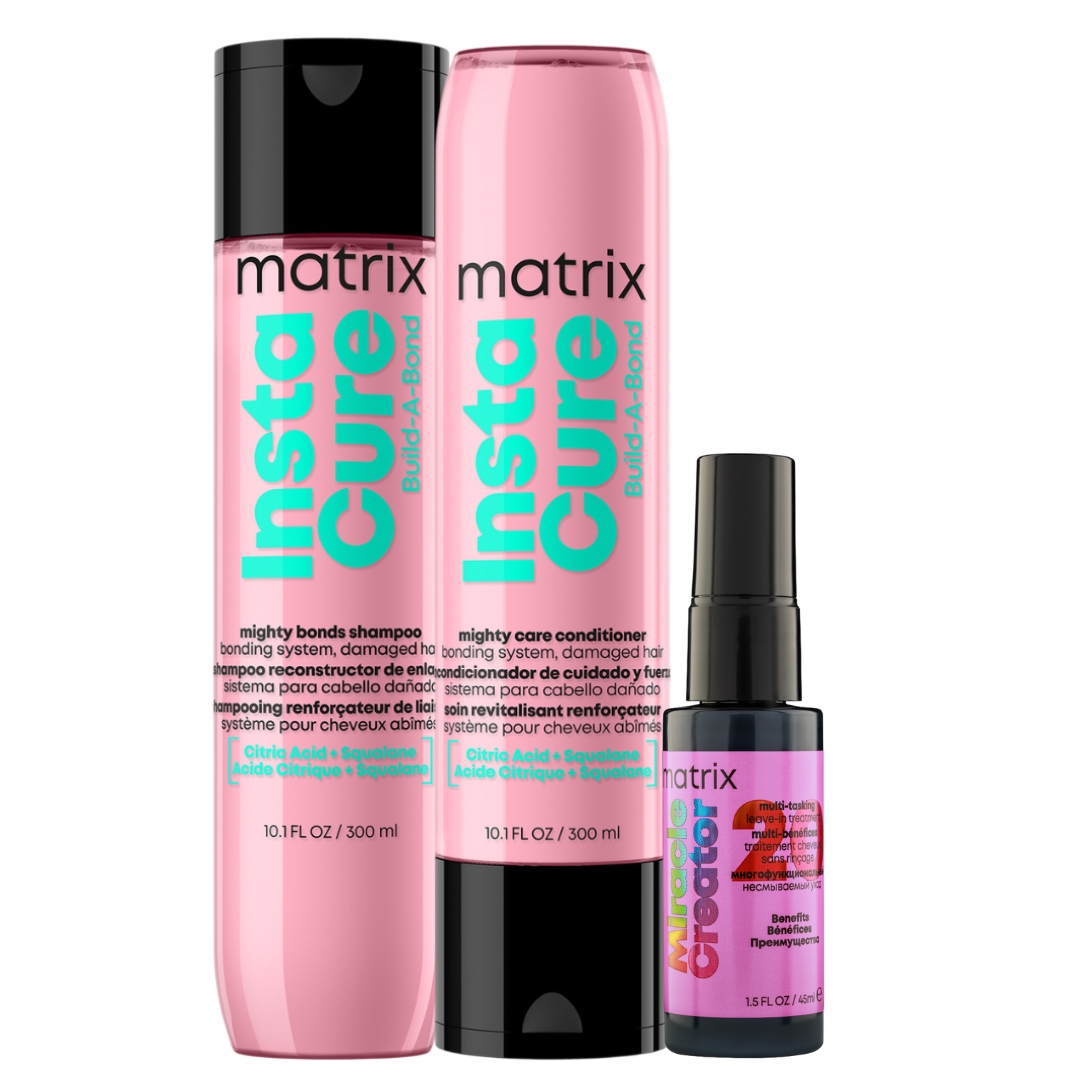 Odbuduj Zniszczone Włosy Matrix Instacure Zestaw Szampon, Odżywka