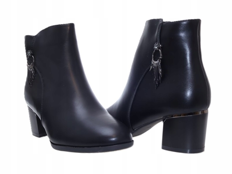 Botki damskie na słupku Black r. 38 Rozmiar 38