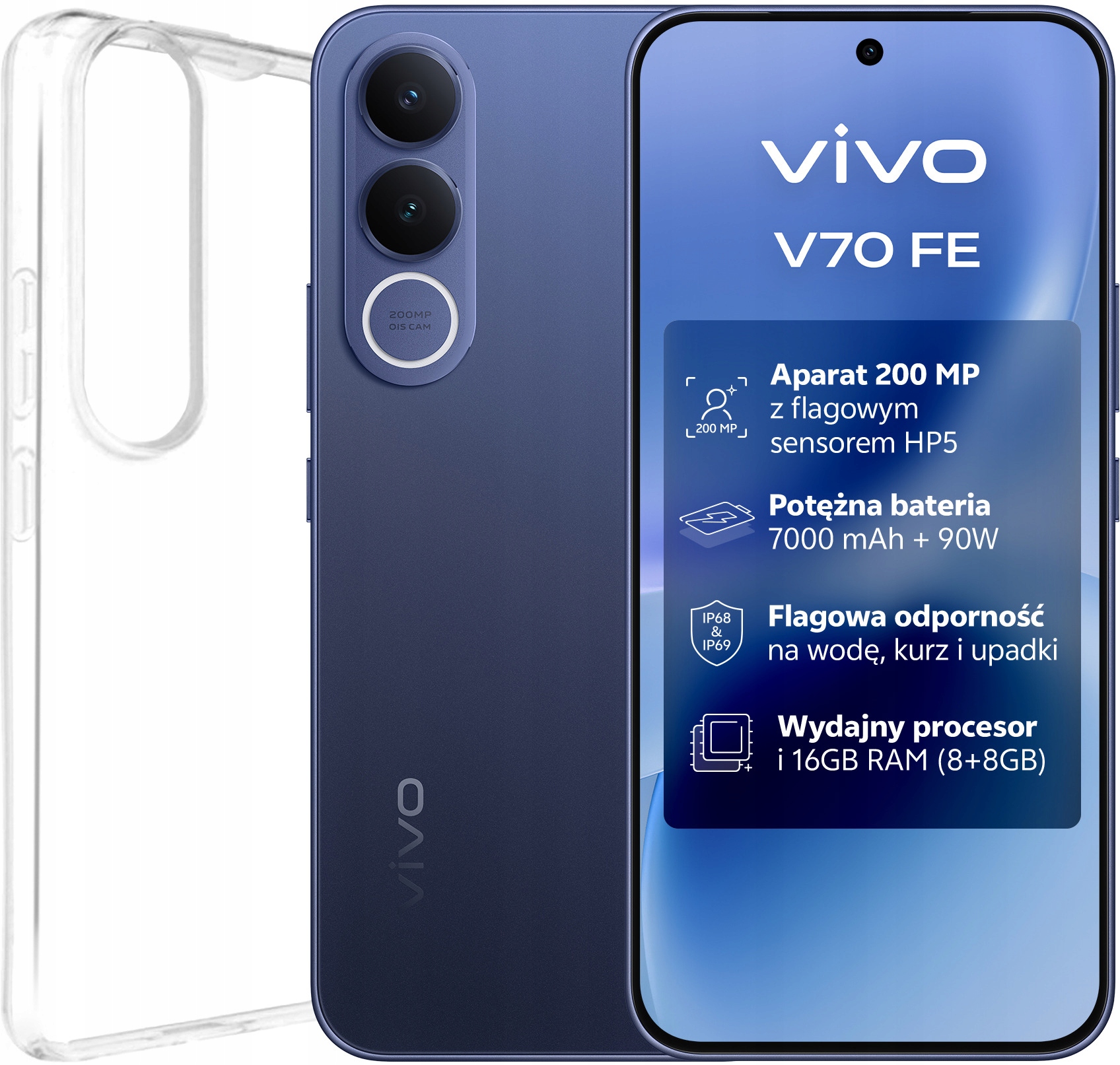 Smartfon Vivo V70 Fe 5G 8/256GB 6.83" 120Hz Niebieski